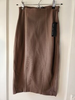 Express Muted Olive Brown High-Waist Pencil Skirt Size 0